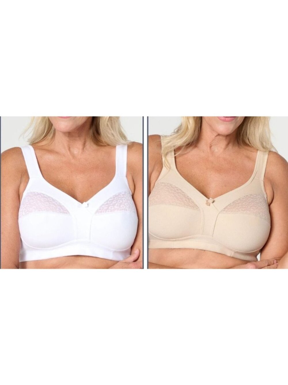 Breezies Soft Cup Cotton Bra Set of 2 Sz 40B